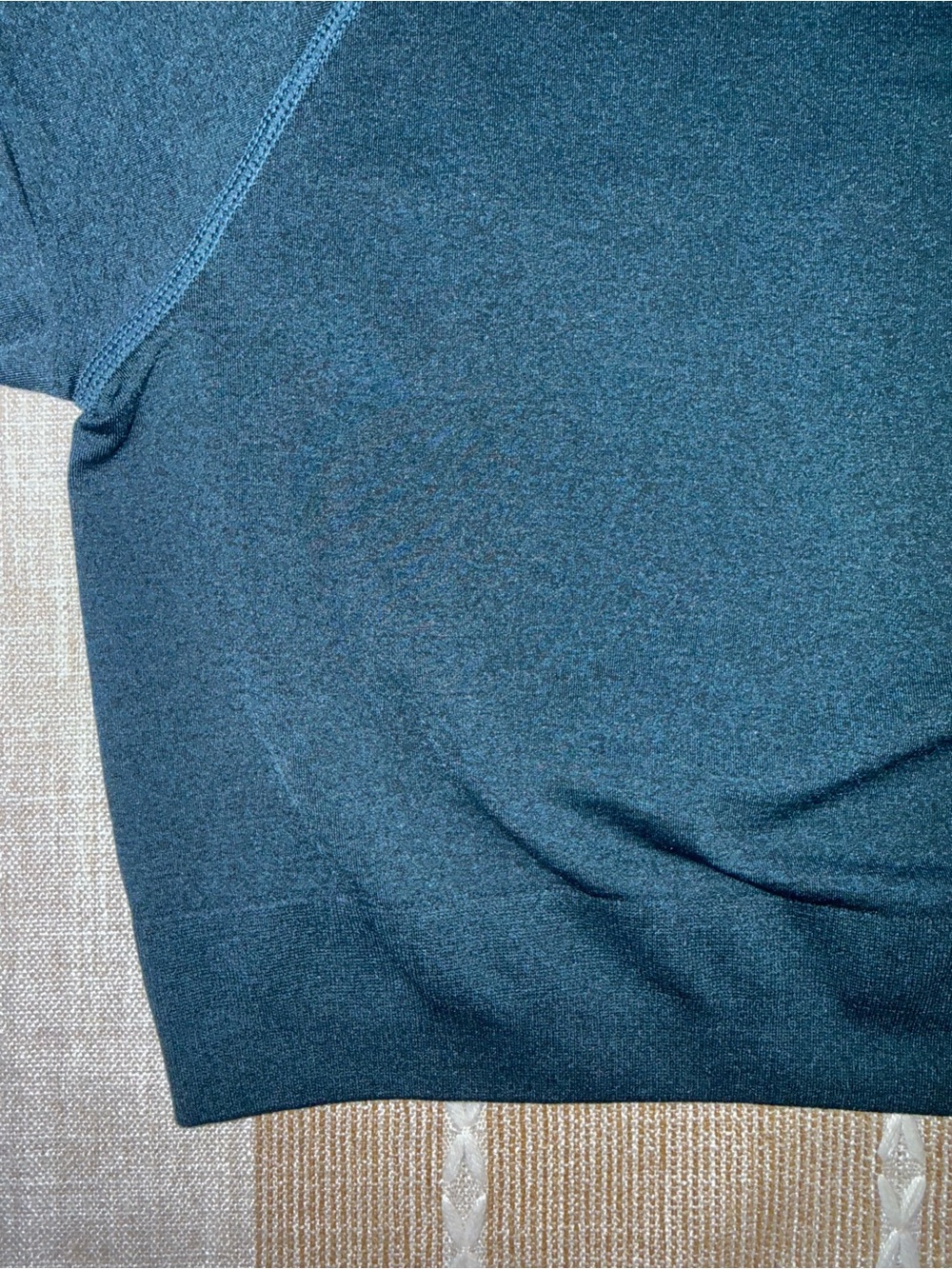 Cropped Short Sleeve Performance Top in Deep Teal - Picture 3 of 4